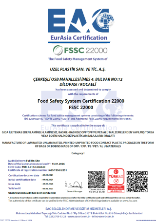 EAC-FSSC 2026 Uzel Plastik